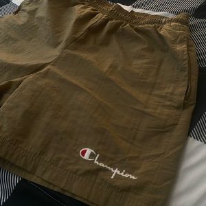 Brown Nylon Champion Shorts